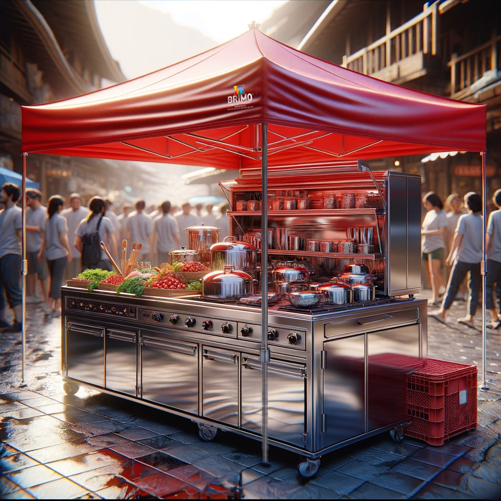 tente de vente de fournitures de cuisine